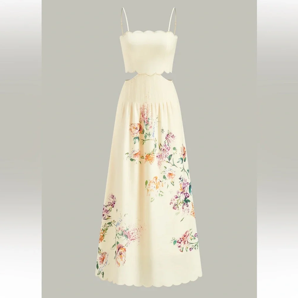 69. Commense $65 Floral Print Lace-Up Back Sleeveless Dress - Picture 7 of 7